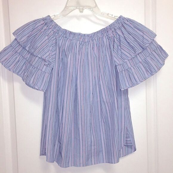 NWT Parker striped button down off the shoulder - Picture 1 of 5